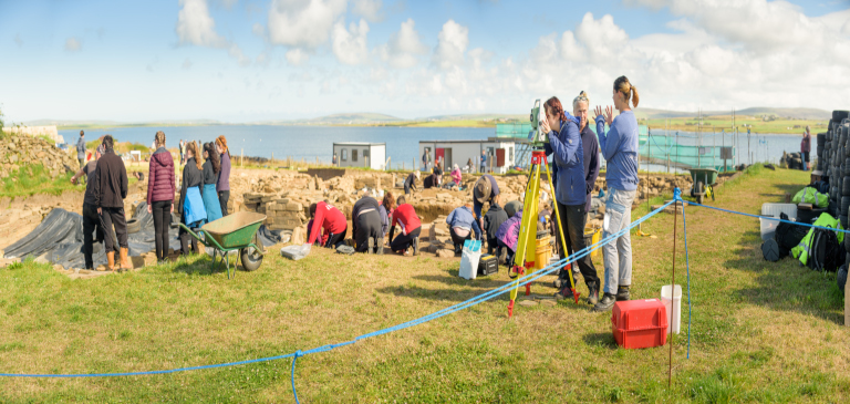 Students surveying at the Ness of Brodgar