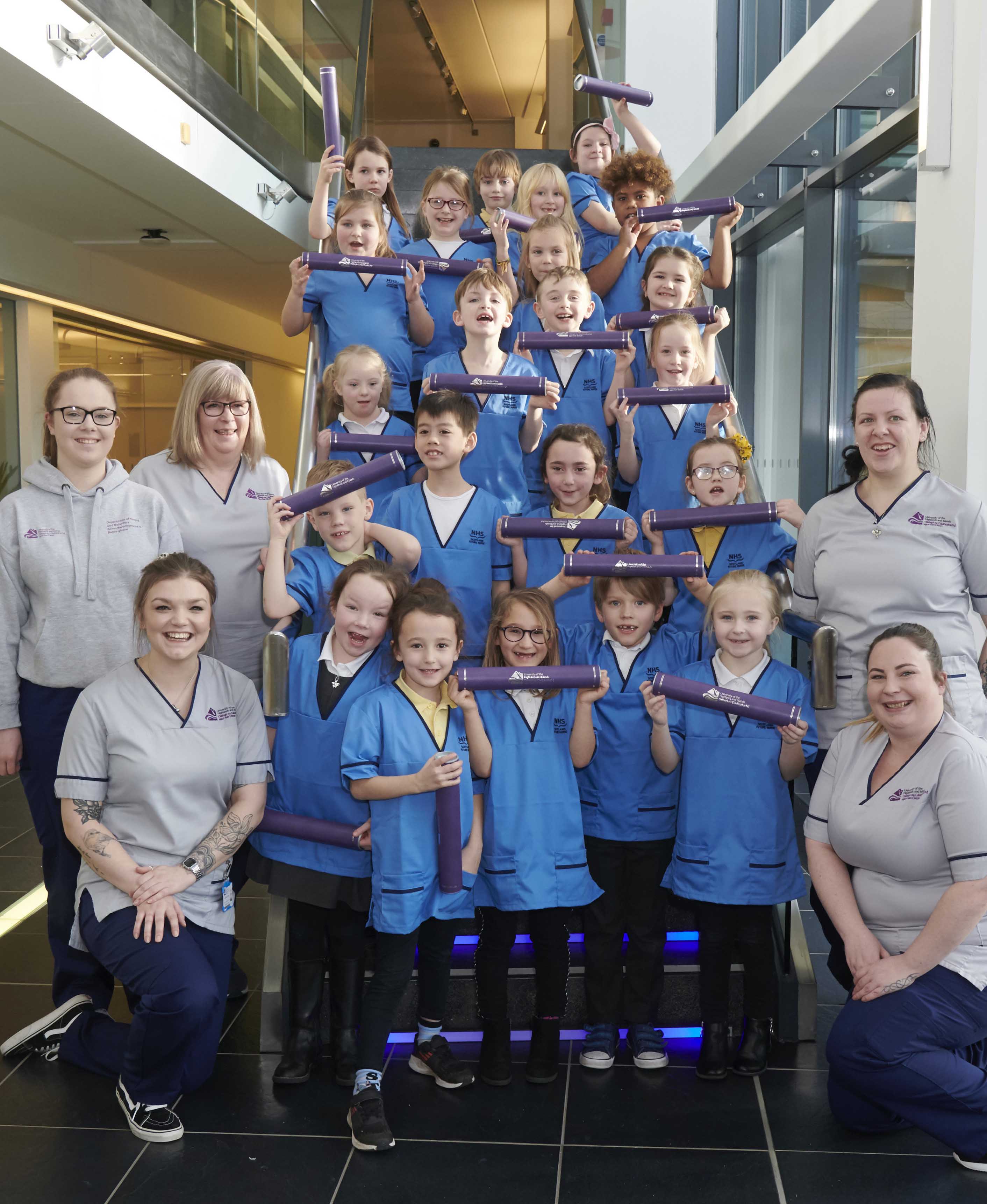 The children in their nurse uniforms