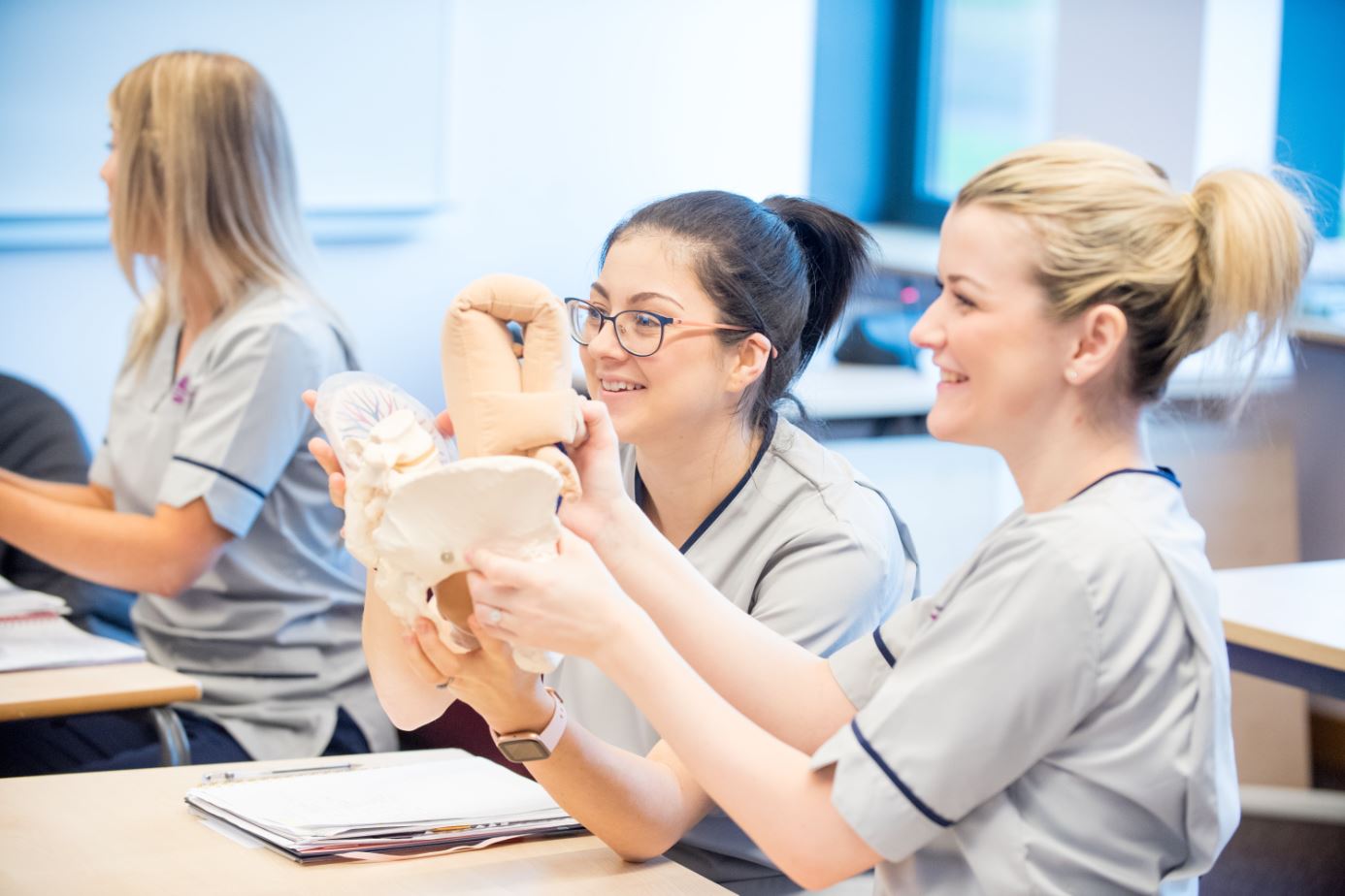 Midwifery students in a class