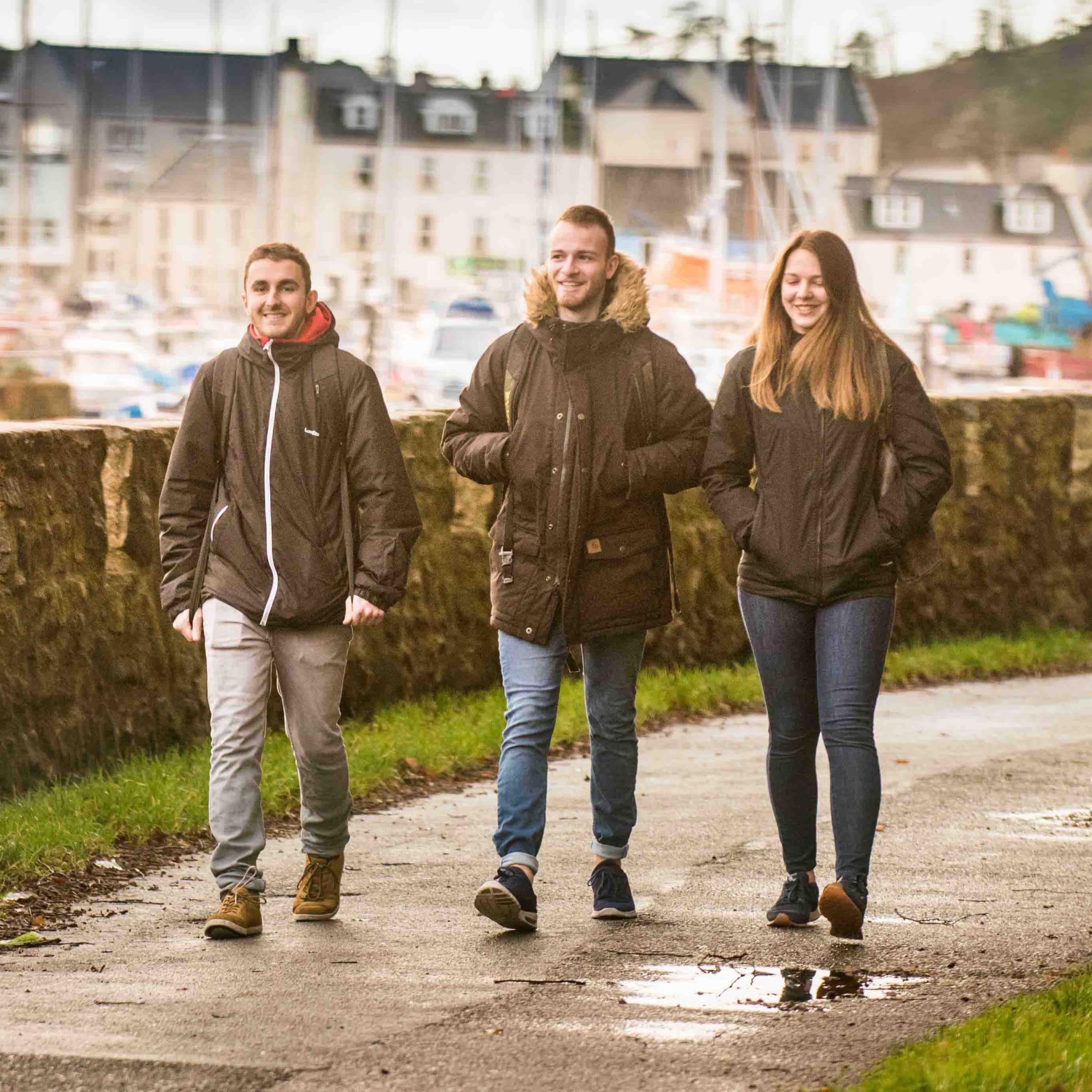 Students walking in Stornoway