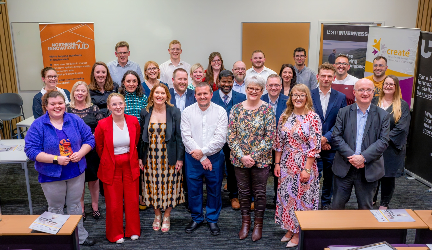 All the judges and finalists at the UHI Business Competition