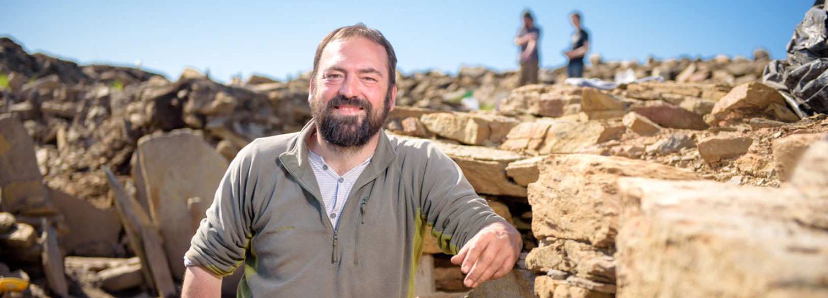 Archaeologist on a dig site