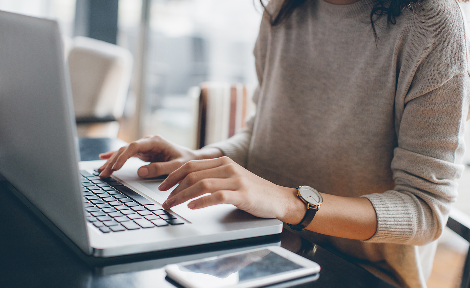 Person using a laptop