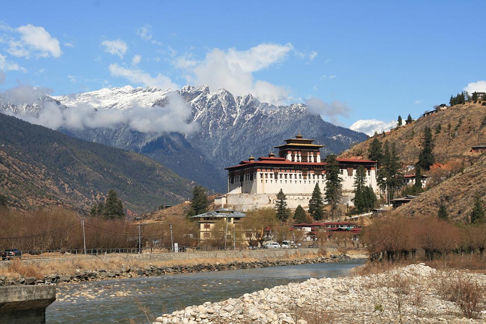 The dzong (fort) at Paro is an impressive administrative centre for the region and located beside the university campus.