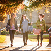 Three people walking