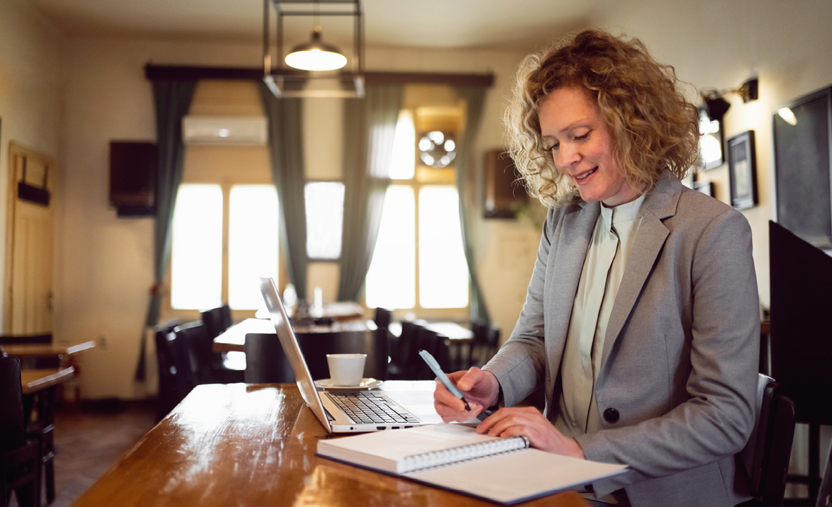 Woman working from home